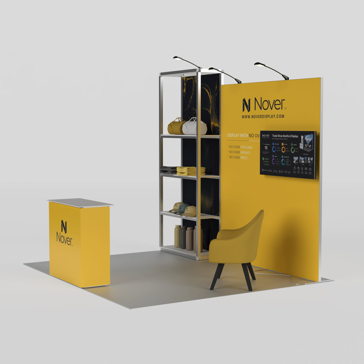 10ft Shelving Trade Show Booth Kit Modular Rack + QSEG 40-1