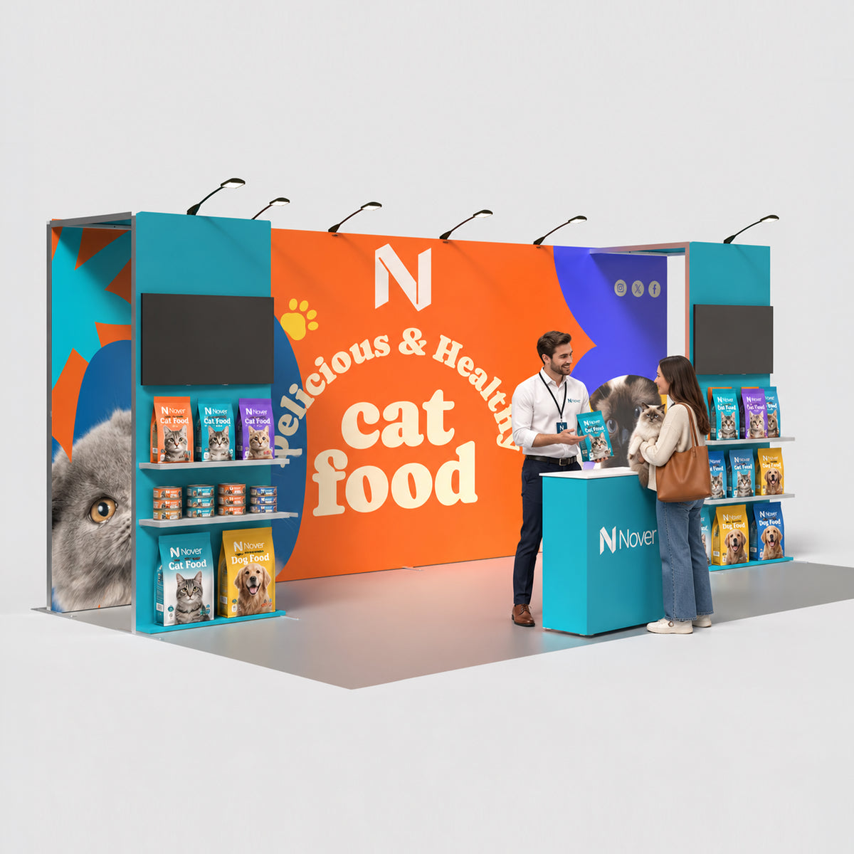 20ft Trade Show Booth with Short Bridge — QSEG 40 kit 210