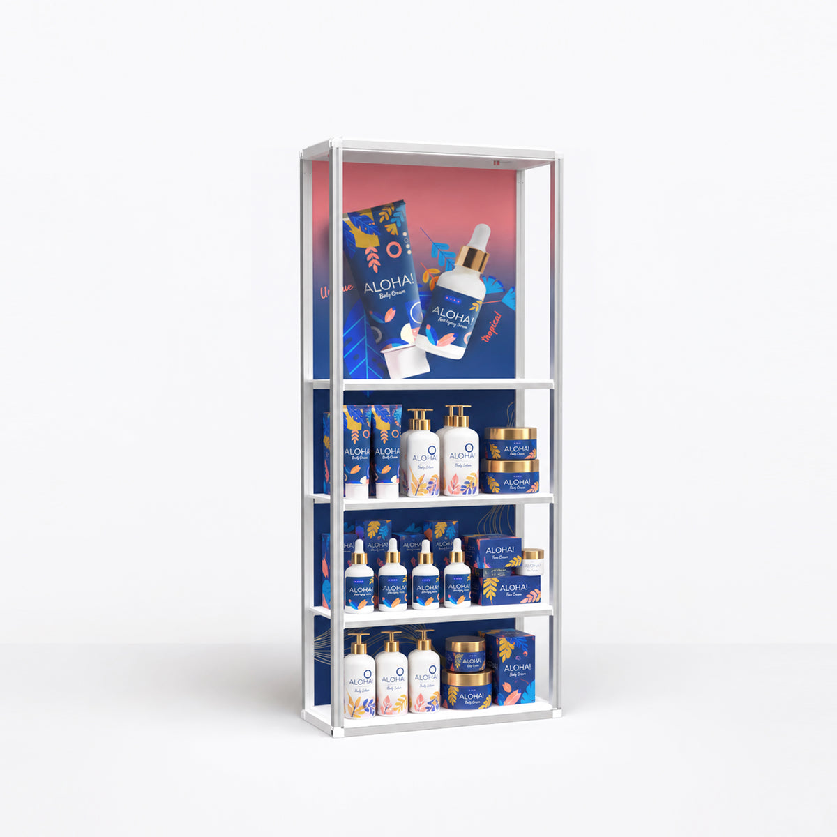 Modular Rack - 1 Section - 5 Tier Frame with Panels