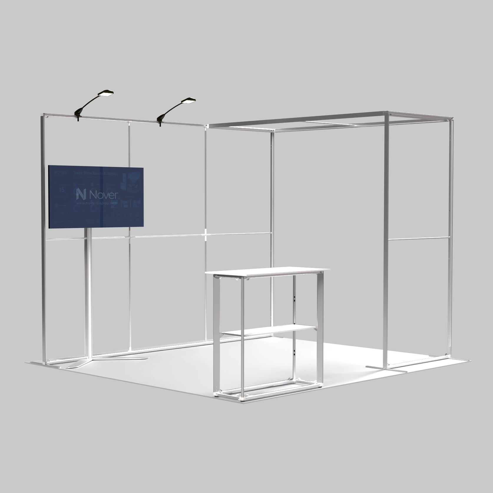 10ft Trade Show Booth with Bridge & TV Mount Kit QSEG 40-4