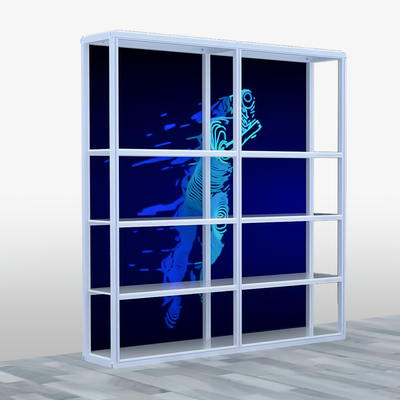 Modular Rack - 2 Section - 5 Tier Frame with Panels