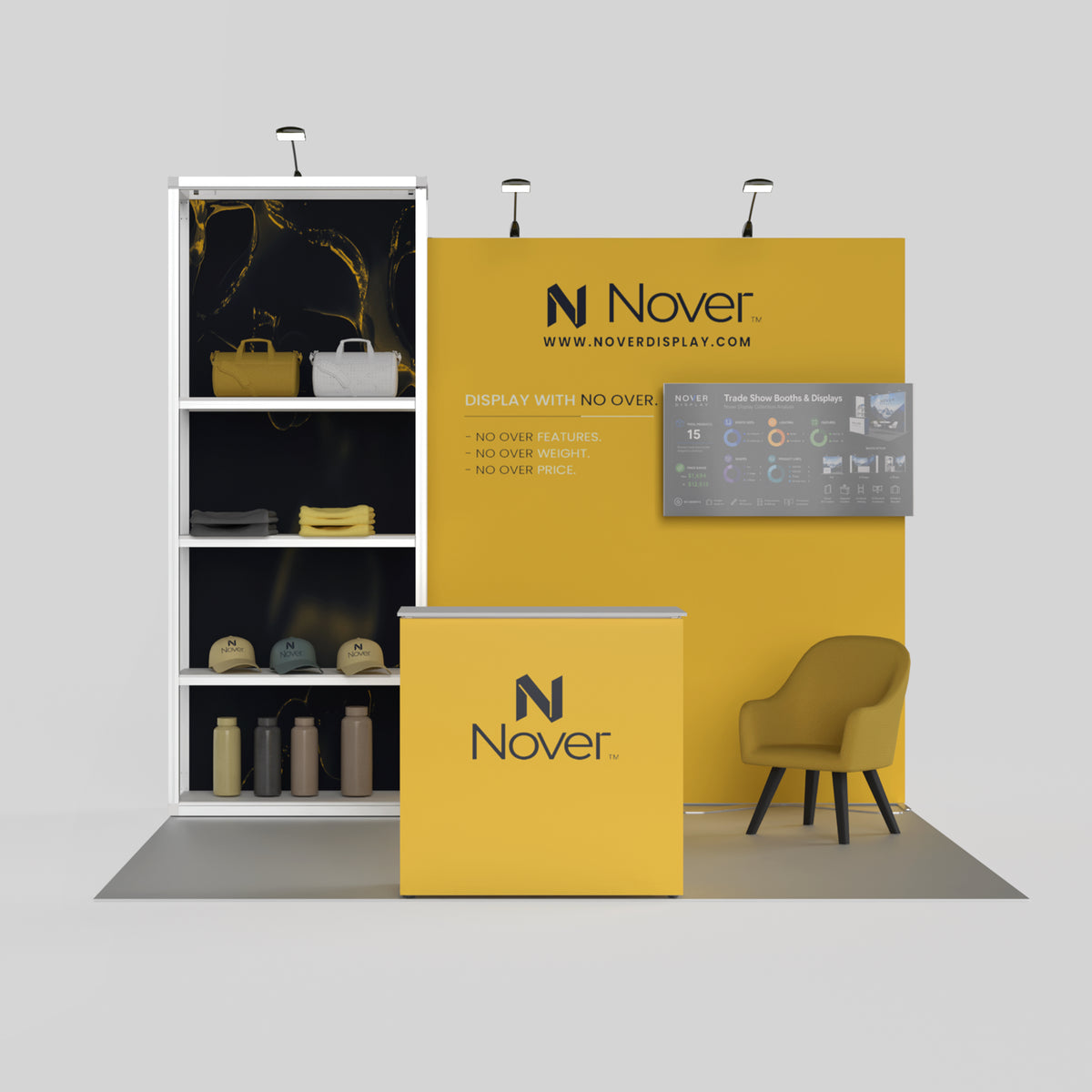 10ft Shelving Trade Show Booth Kit Modular Rack + QSEG 40-1