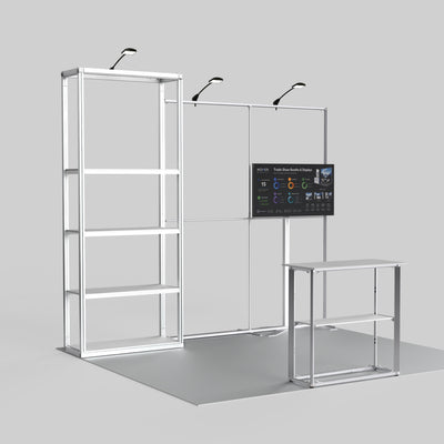 10ft Shelving Trade Show Booth Kit Modular Rack + QSEG 40-1
