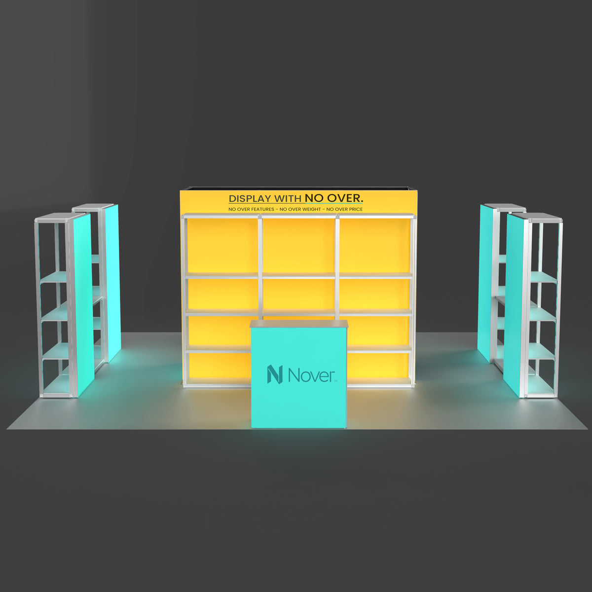 20x20ft Island Backlit Trade Show Booth with Closet - Modular Rack + QSEG 60 Kit 20201
