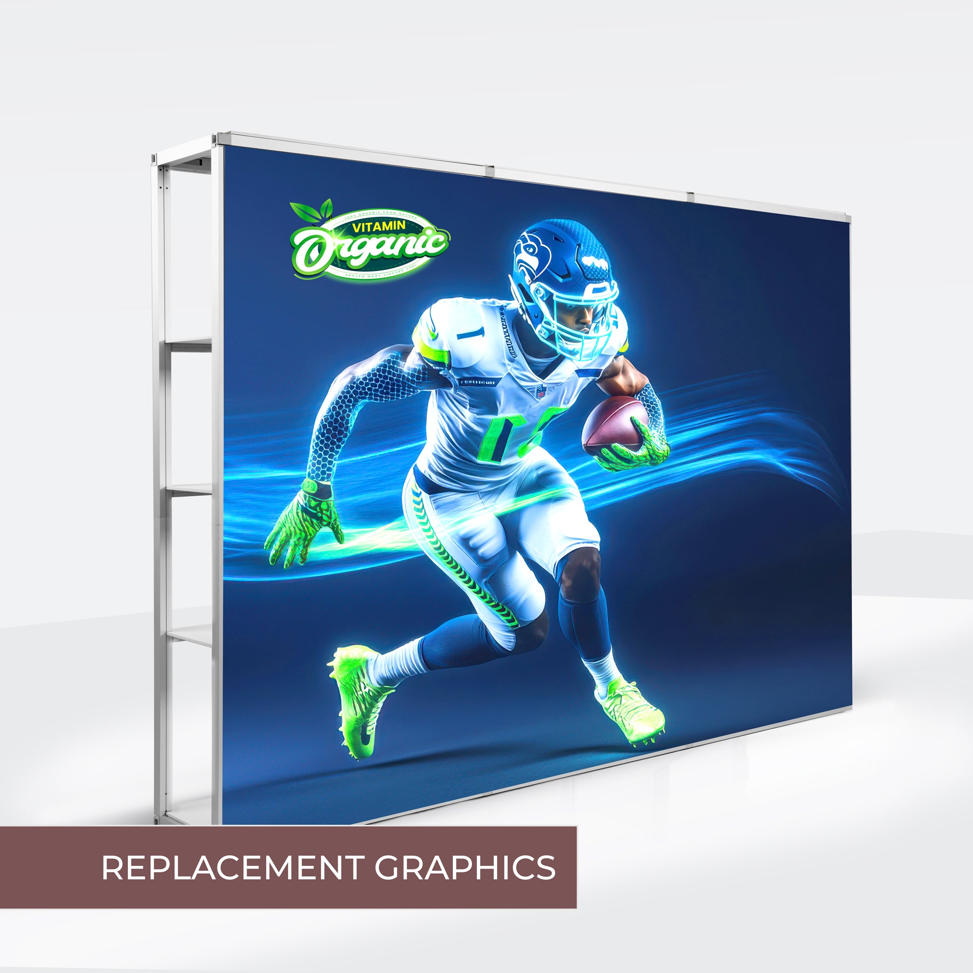 Front Side Custom Graphics for Modular Rack Three Section