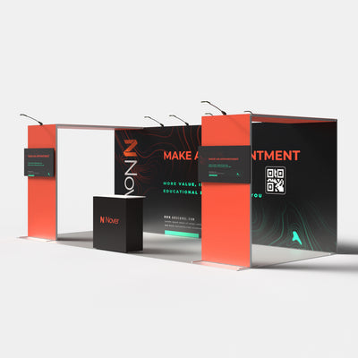 20ft Trade Show Booth with Dual Bridges — QSEG 40 Kit 209