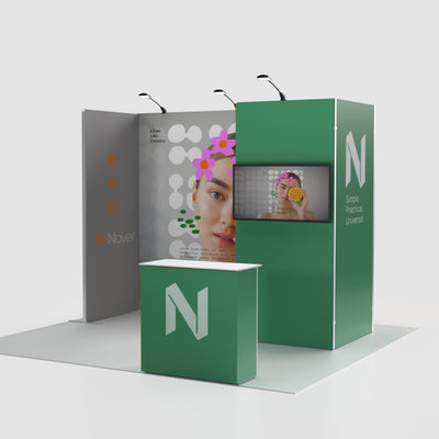 10ft U-Shaped Trade Show Booth with Closet — QSEG 40 Kit 106