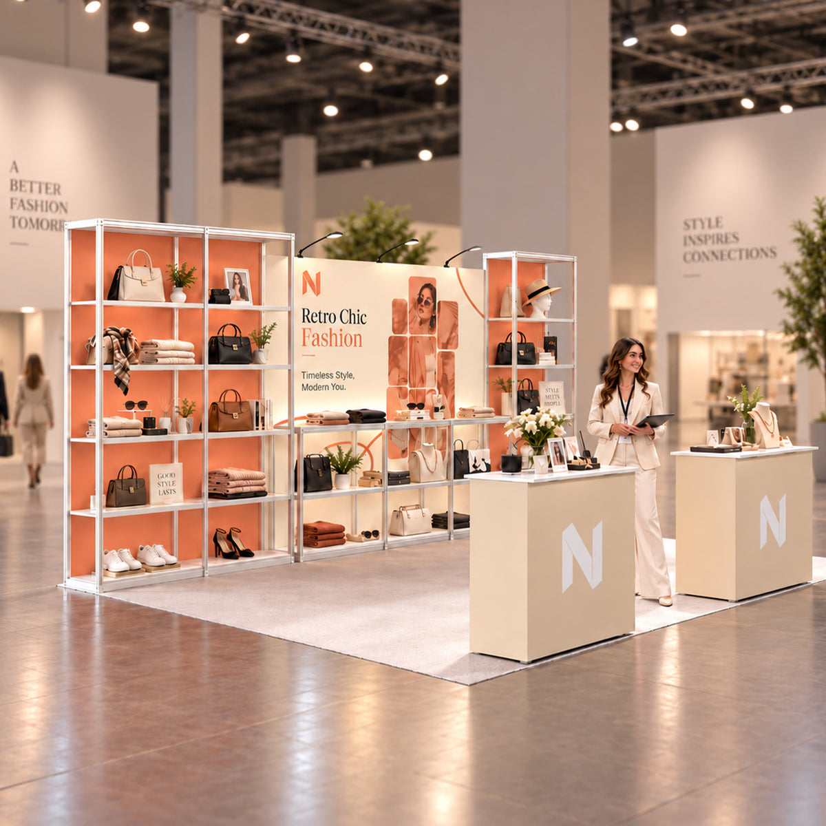 20ft Shelving Trade Show Booth - Modular Rack + QSEG 40 Kit 201