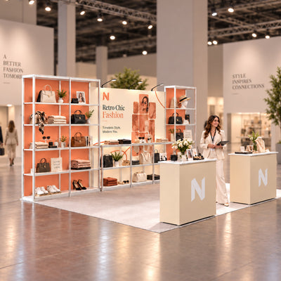20ft Shelving Trade Show Booth - Modular Rack + QSEG 40 Kit 201