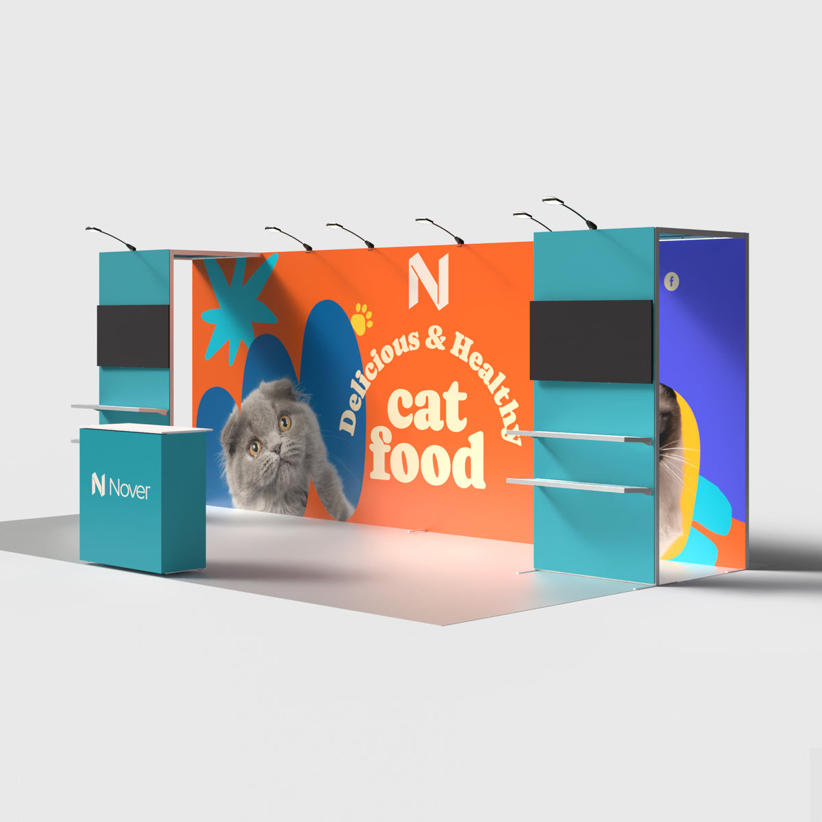 20ft Trade Show Booth with Short Bridge — QSEG 40 kit 210