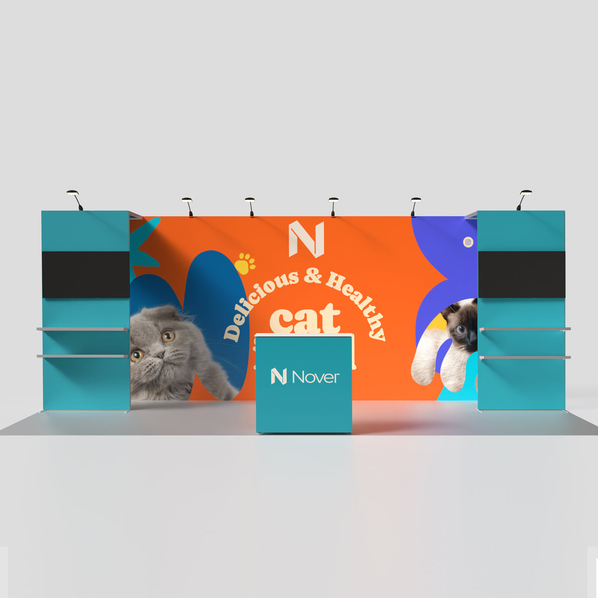 20ft Trade Show Booth with Short Bridge — QSEG 40 kit 210