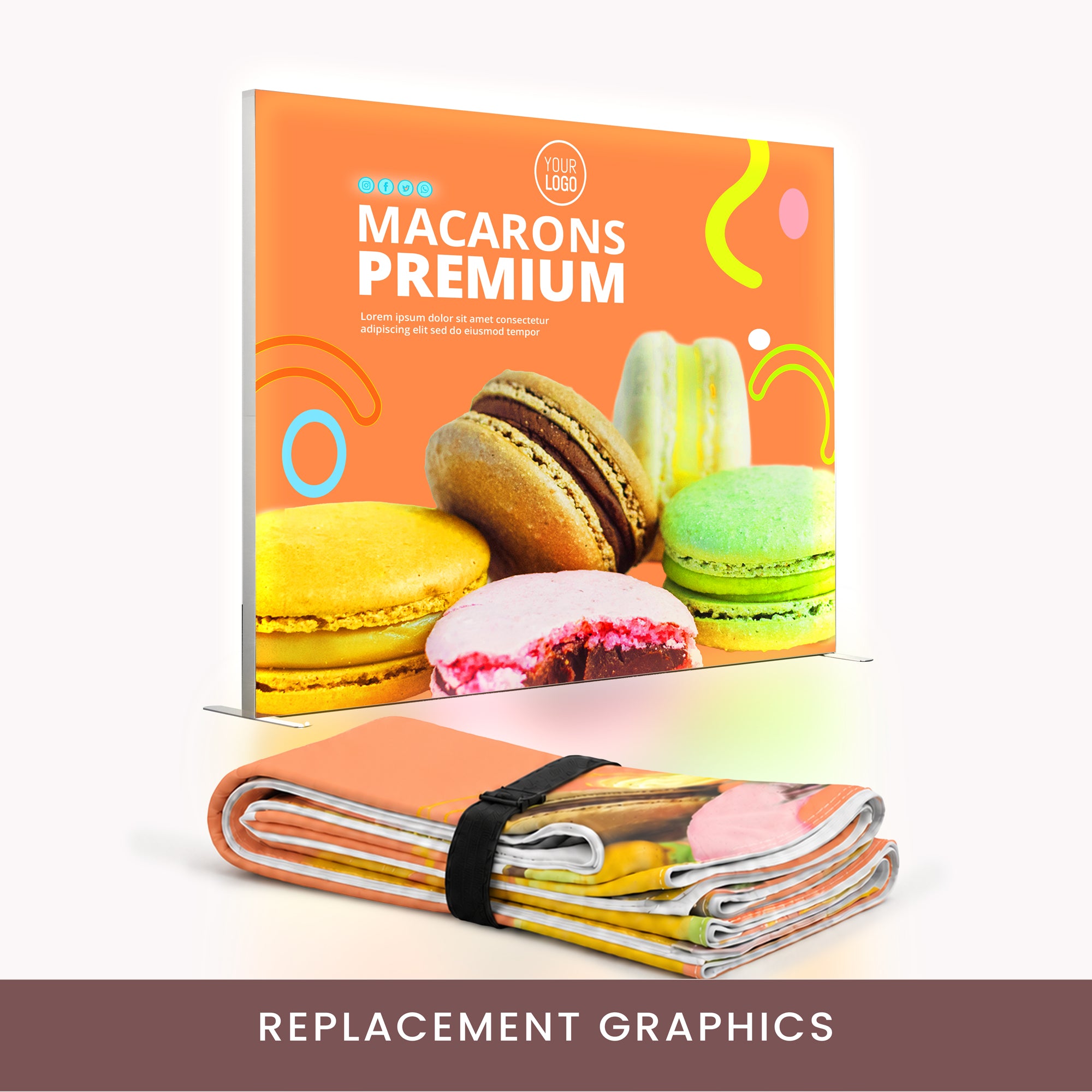 Replacement Graphics for 10ft Qseg 60 Single-Sided Light Box Backdrop