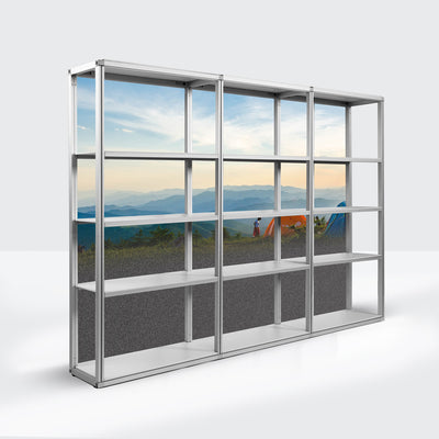 Modular Rack - 3 Section - 5 Tier Frame with Panels