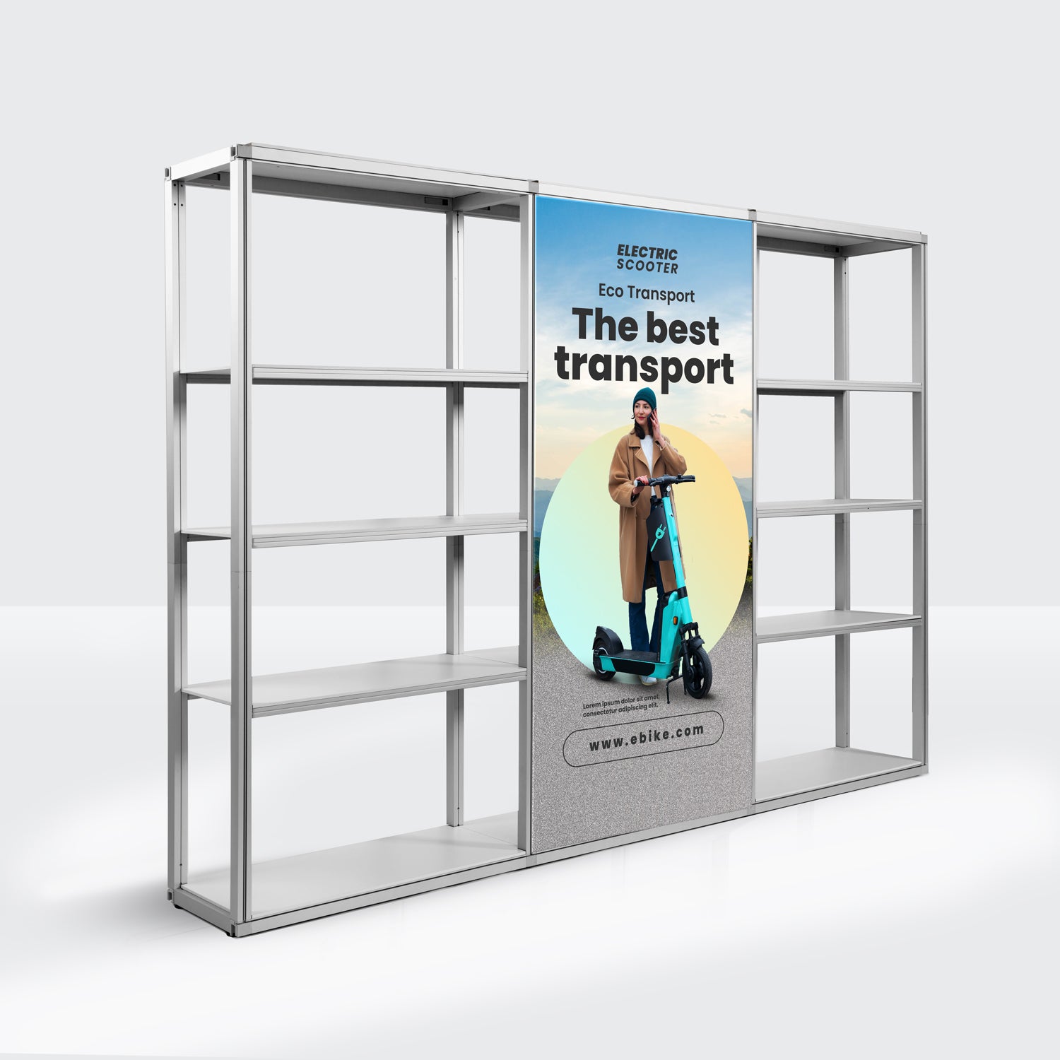 Modular Rack - 3 Section - 5 Tier Frame with Panels