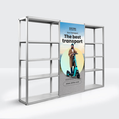 Modular Rack - 3 Section - 5 Tier Frame with Panels