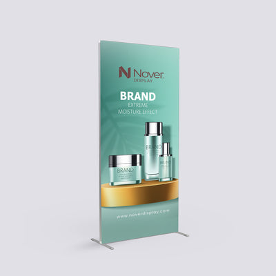 QSEG 40 SEG banner stand with custom fabric graphic