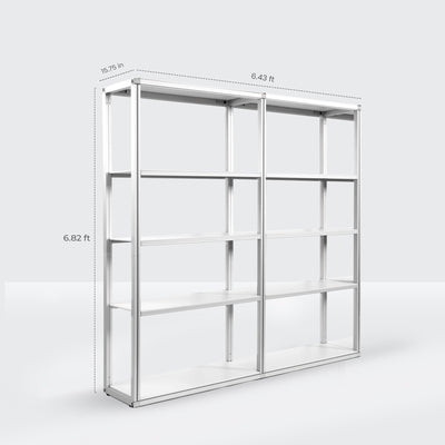 Modular Rack - 2 Section - 5 Tier Frame with Panels