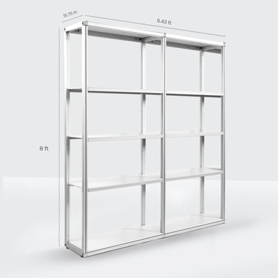 Modular Rack - 2 Section - 5 Tier Frame with Panels
