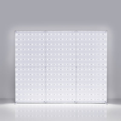 Interior LED ladder light strip matrix layout inside a 10ft Qseg 60 backlit light box booth frame.