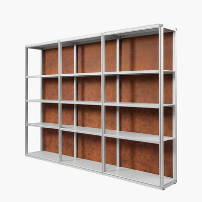 Modular Rack - 3 Section - 5 Tier Frame with Panels