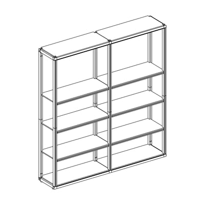 Modular Rack - 2 Section - 5 Tier Frame with Panels