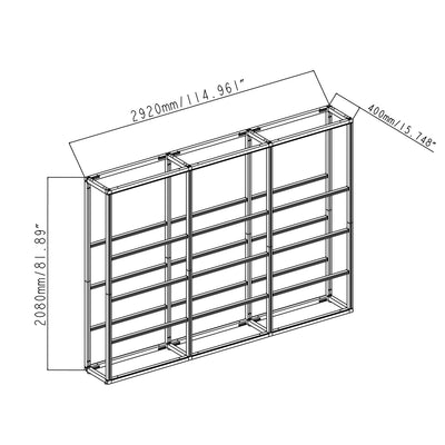 Modular Rack - 3 Section - 5 Tier Frame with Panels