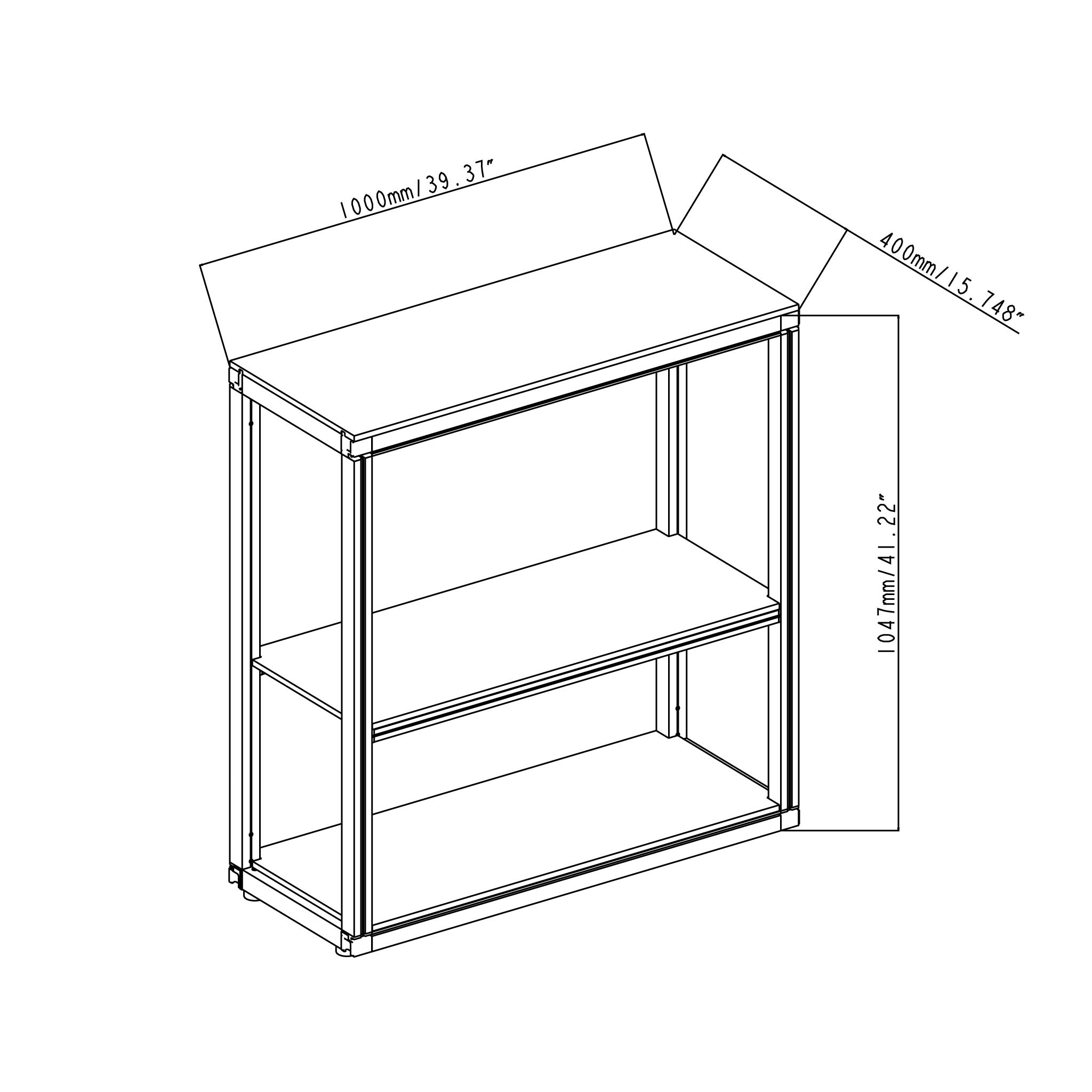 Dimensions of Modular Rack Counter: 39.37in wide by 41.22in high